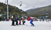 一家人在大雪山（Snowy Mountains）的斯瑞德伯（Thredbo） ) 跟隨教練學習滑雪