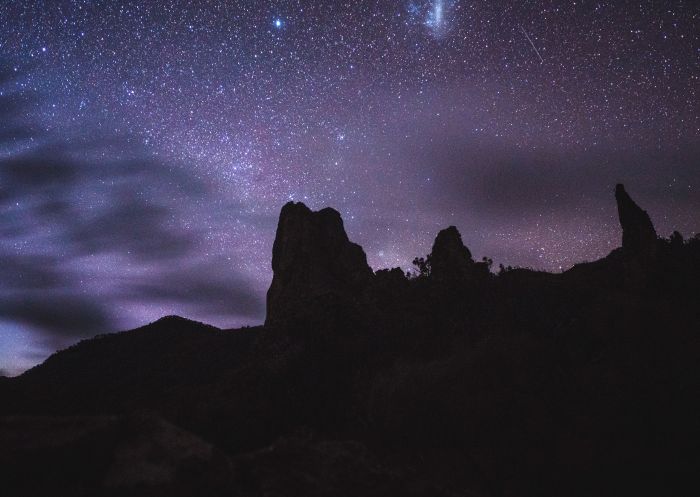Dark Sky Park, Warrumbungle National Park The night sky filled with bright stars over the Dark Sky Park, Warrumbungle National Park